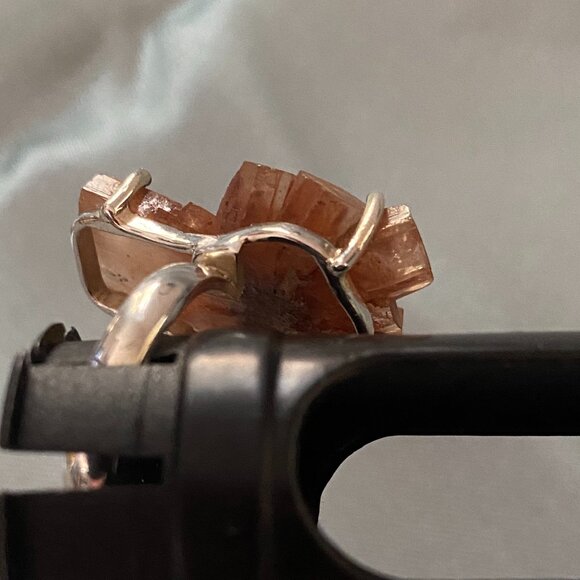 Argonite Crystal Ring set in Sterling Silver, 925. - Picture 5 of 6